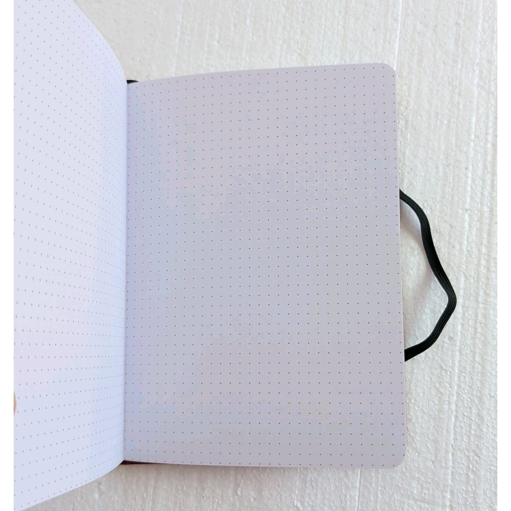 Dot Grid Bullet Journal Hard Cover Notebook Vegan Leather Cover & Elastic Close - Picture 4 of 4
